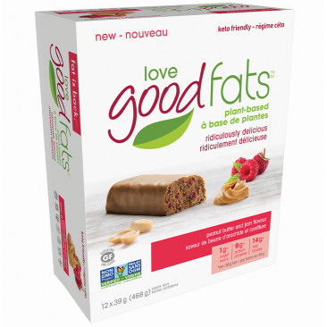Love Good Fats Plant-Based Protein Bar - Peanut Butter & Jam (Best Before 01/2021)