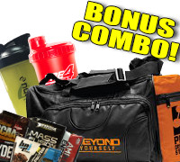 Assorted 5 x Product Samples + Beyond Yourself Gym Bag + 2 x Branded Shaker Cups